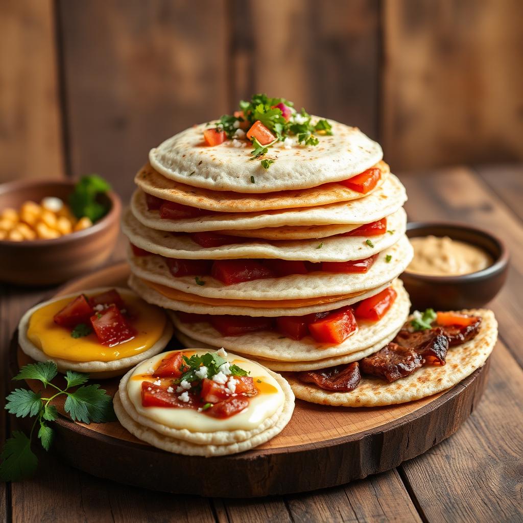 Antojitos mexicanos hechos con tortilla y masa fresca